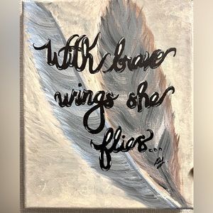 Hand-painted WINGS Frame Original Acrylic